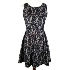 Heart soul black nude sleeveless dress
